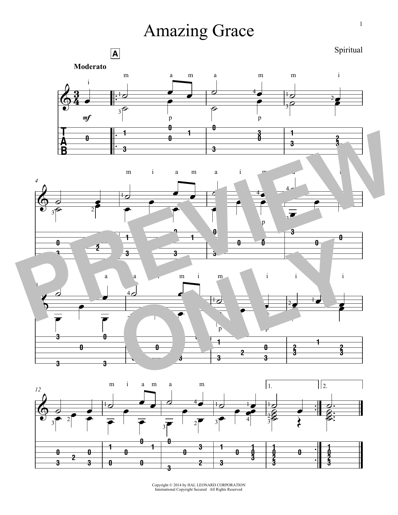 Download Traditional Amazing Grace Sheet Music and learn how to play Guitar Tab PDF digital score in minutes