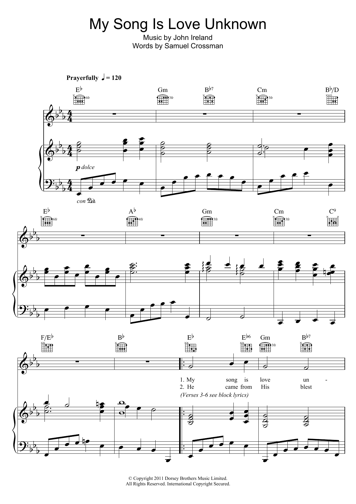 Download Traditional My Song Is Love Unknown Sheet Music and learn how to play Piano, Vocal & Guitar (Right-Hand Melody) PDF digital score in minutes