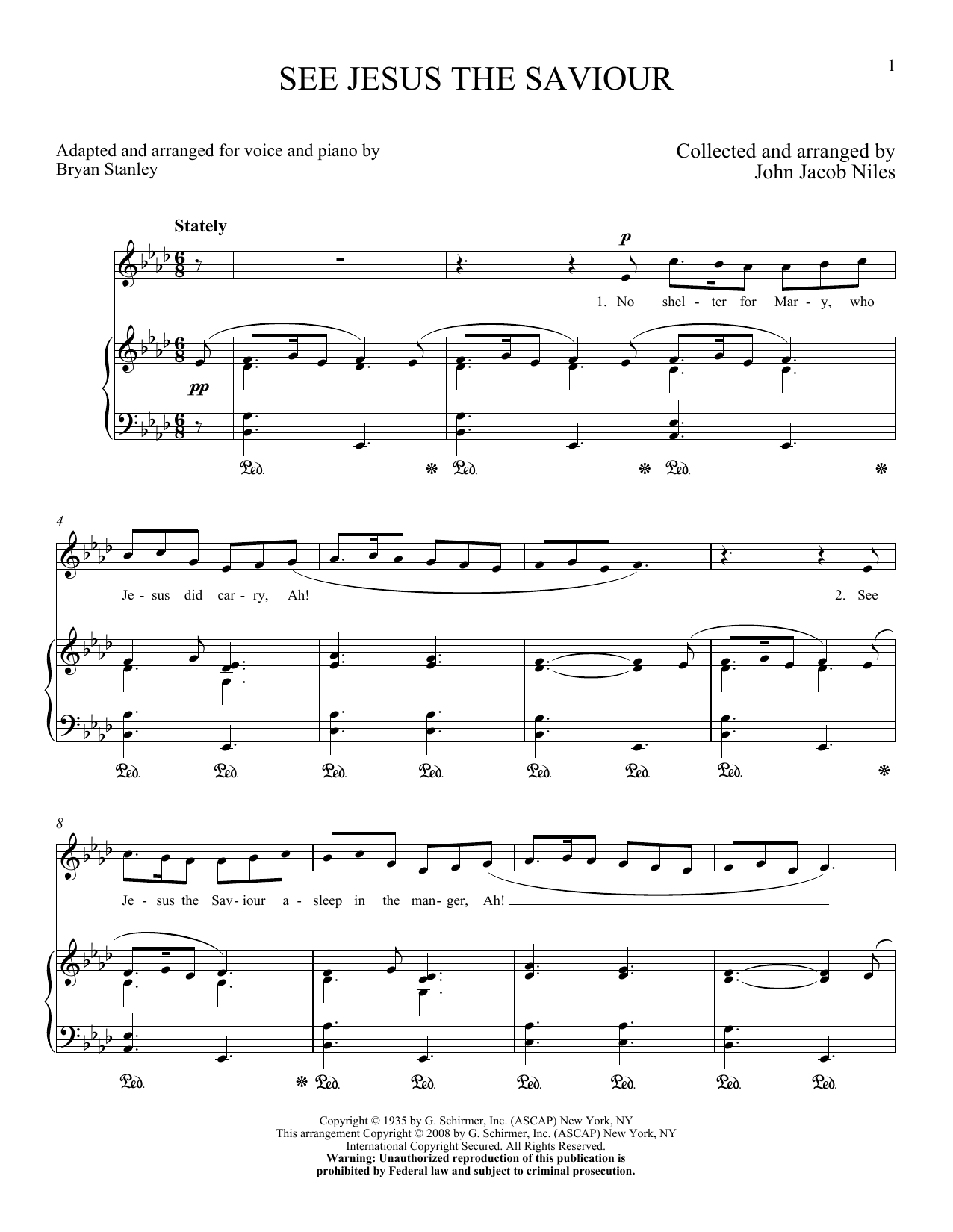Download John Jacob Niles See Jesus, The Saviour Sheet Music and learn how to play Piano & Vocal PDF digital score in minutes