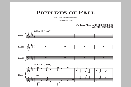 Download John Jacobson Pictures Of Fall Sheet Music and learn how to play 3-Part Mixed PDF digital score in minutes