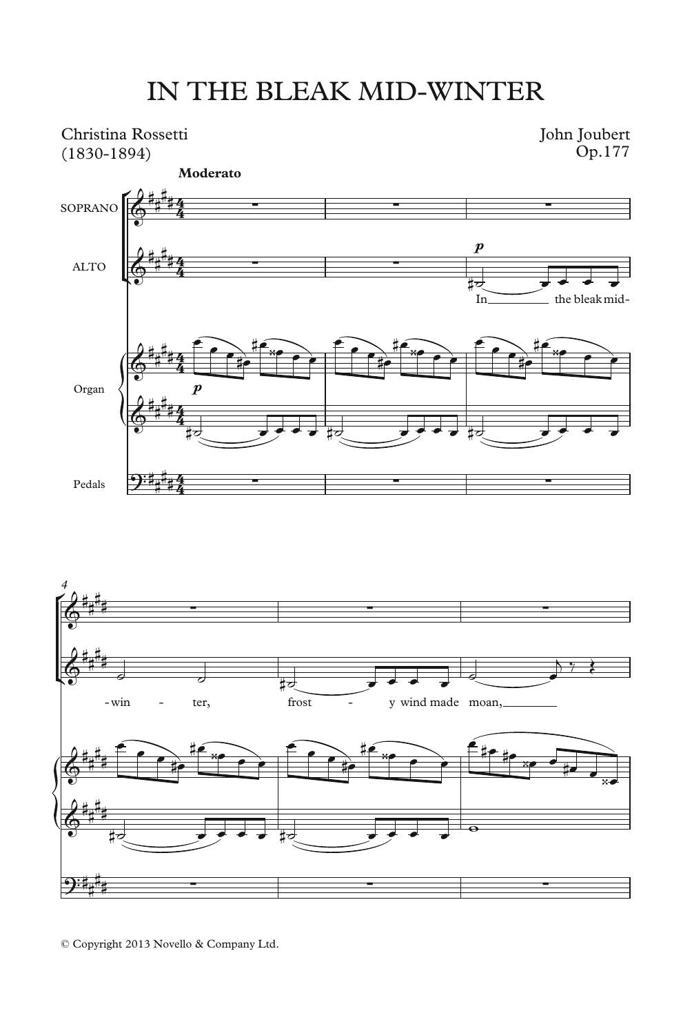 Download John Joubert In The Bleak Mid-Winter Sheet Music and learn how to play Piano, Vocal & Guitar PDF digital score in minutes