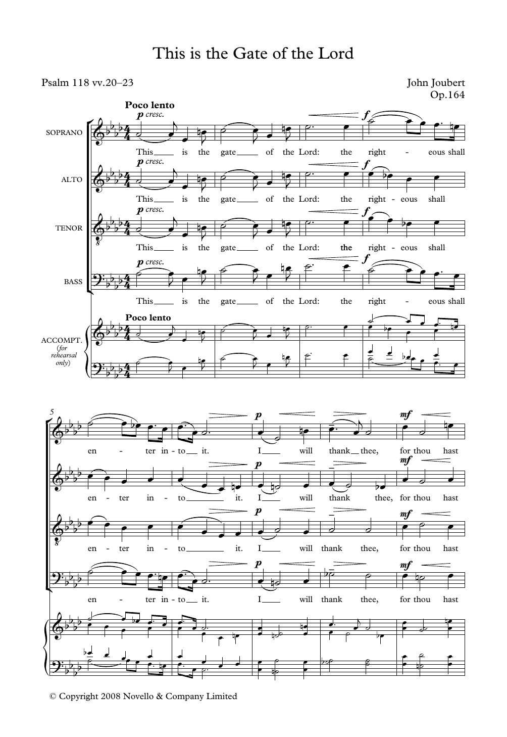 Download John Joubert This Is The Gate Of The Lord Sheet Music and learn how to play Choir PDF digital score in minutes