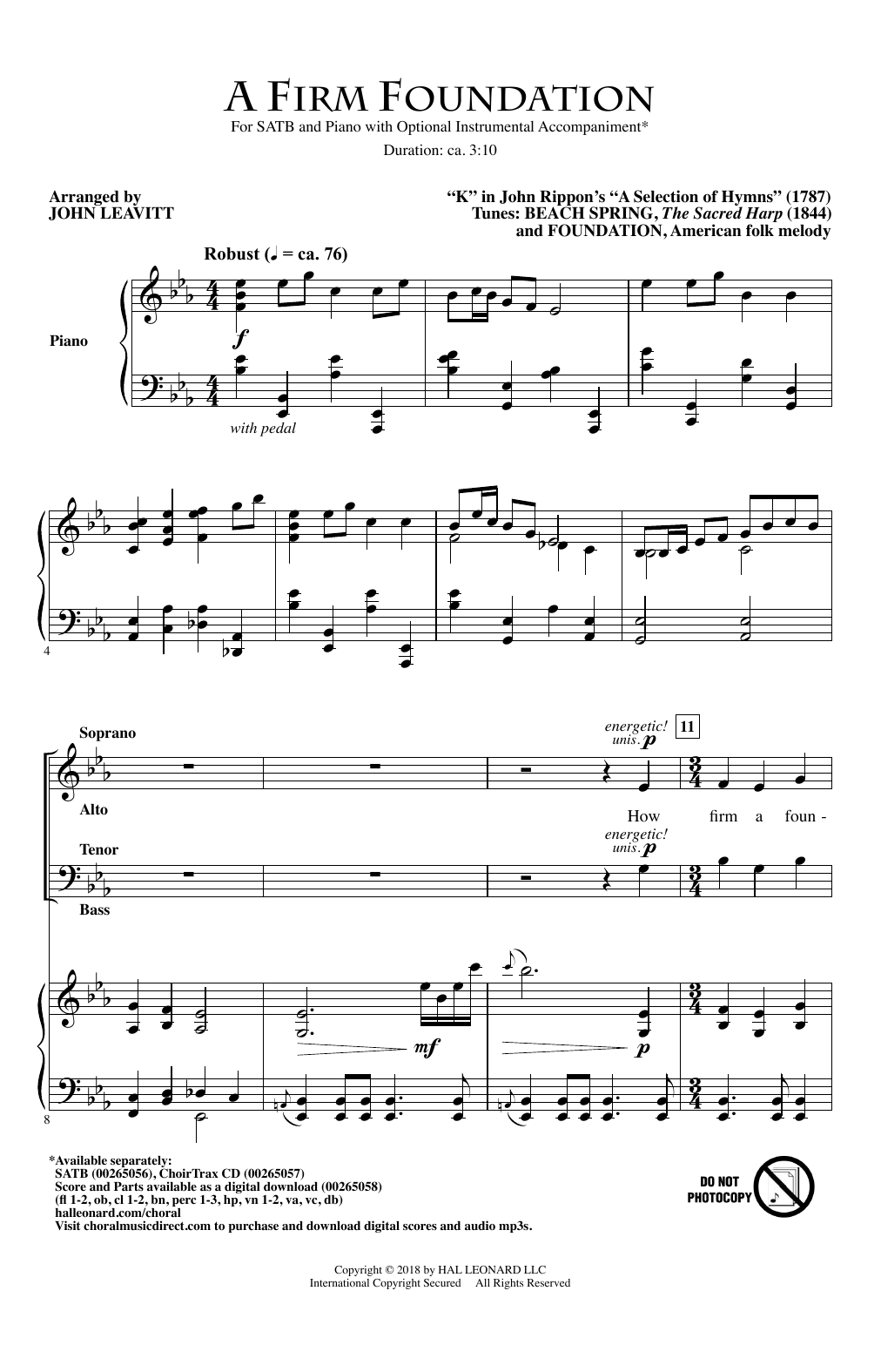 Download John Leavitt A Firm Foundation Sheet Music and learn how to play SATB PDF digital score in minutes