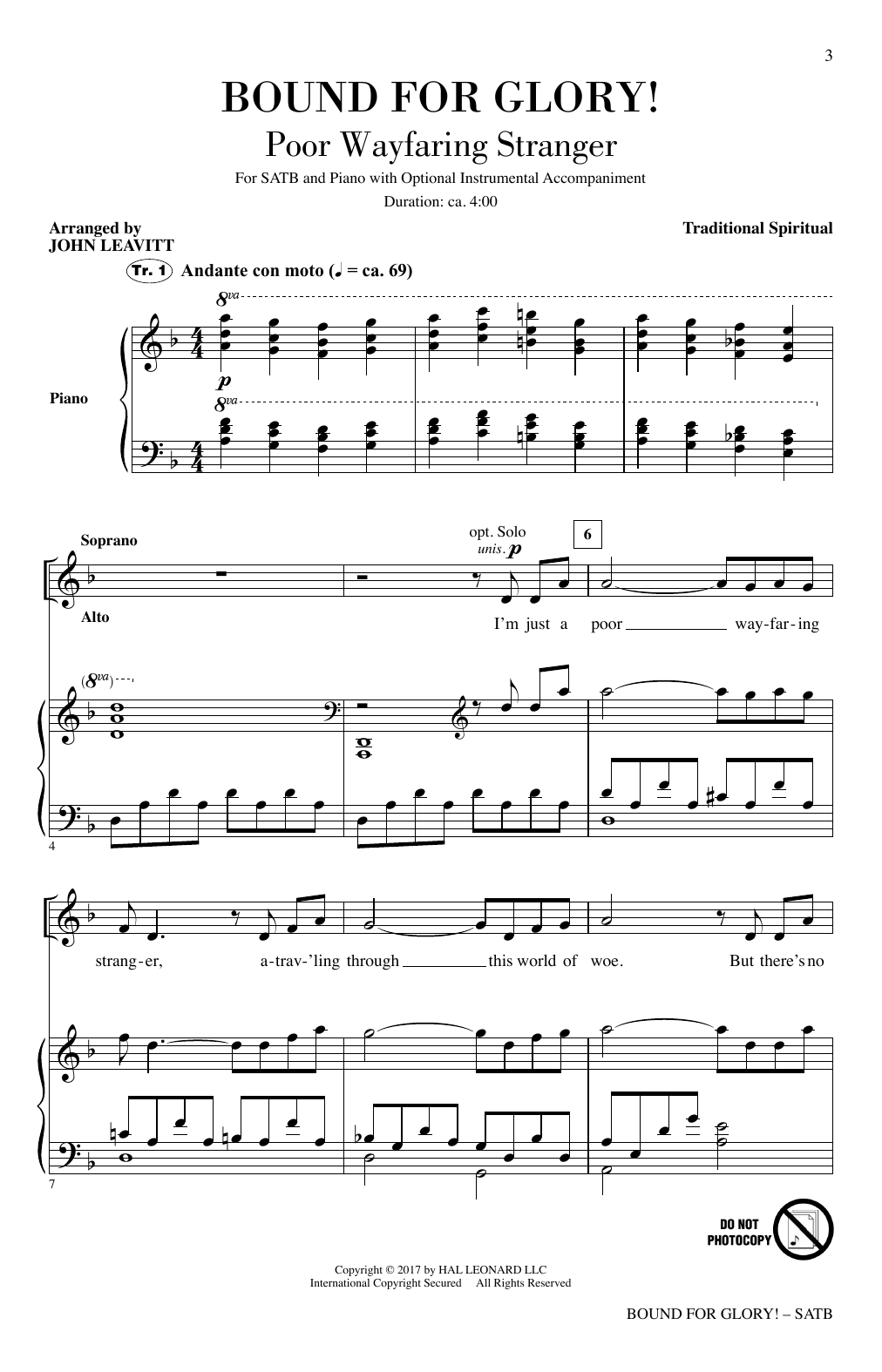 Download John Leavitt Deep River Sheet Music and learn how to play SATB PDF digital score in minutes
