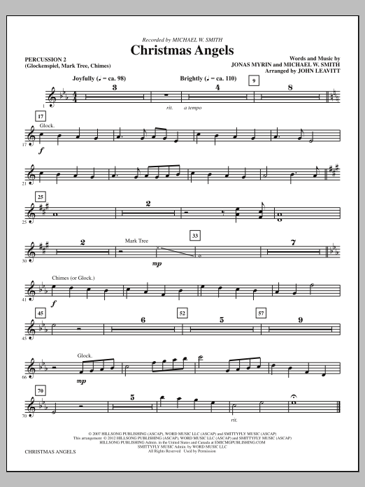 Download John Leavitt Christmas Angels - Percussion 2 Sheet Music and learn how to play Choir Instrumental Pak PDF digital score in minutes