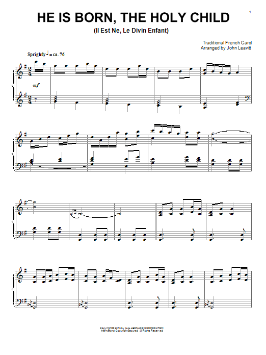 Download John Leavitt Christmas Tidings Sheet Music and learn how to play Piano PDF digital score in minutes
