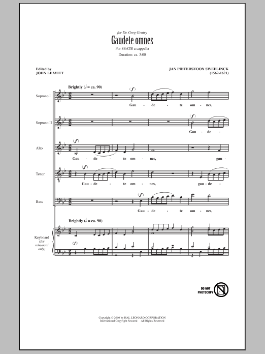 Download John Leavitt Gaudete Omnes Sheet Music and learn how to play SATB Choir PDF digital score in minutes