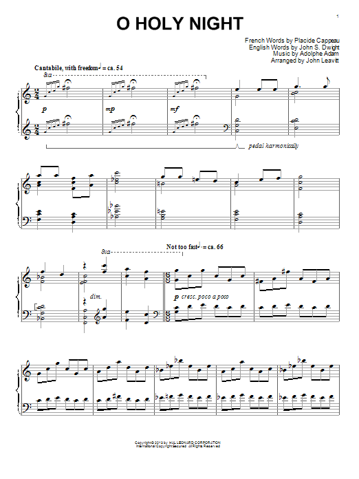Download John Leavitt O Holy Night Sheet Music and learn how to play Piano PDF digital score in minutes
