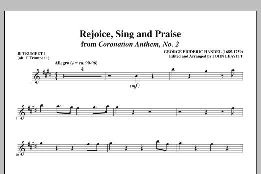 Download John Leavitt Rejoice, Sing And Praise - Bb Trumpet 1 (alt. C Tpt. 1) Sheet Music and learn how to play Choir Instrumental Pak PDF digital score in minutes