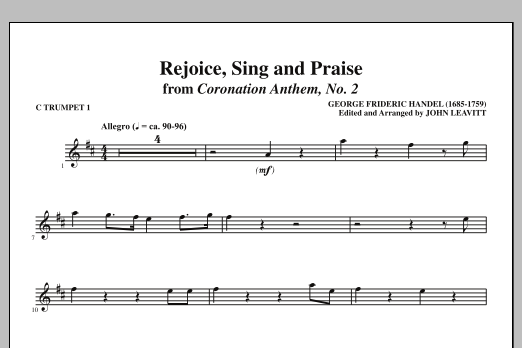Download John Leavitt Rejoice, Sing And Praise - C Trumpet 1 Sheet Music and learn how to play Choir Instrumental Pak PDF digital score in minutes