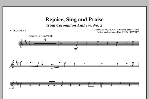 Download John Leavitt Rejoice, Sing And Praise - C Trumpet 2 Sheet Music and learn how to play Choir Instrumental Pak PDF digital score in minutes