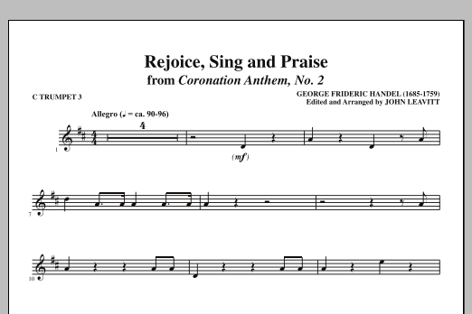 Download John Leavitt Rejoice, Sing And Praise - C Trumpet 3 Sheet Music and learn how to play Choir Instrumental Pak PDF digital score in minutes