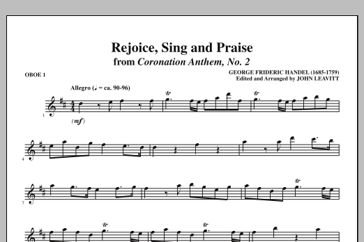 Download John Leavitt Rejoice, Sing And Praise - Oboe 1 Sheet Music and learn how to play Choir Instrumental Pak PDF digital score in minutes