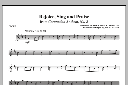 Download John Leavitt Rejoice, Sing And Praise - Oboe 2 Sheet Music and learn how to play Choir Instrumental Pak PDF digital score in minutes