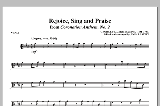 Download John Leavitt Rejoice, Sing And Praise - Viola Sheet Music and learn how to play Choir Instrumental Pak PDF digital score in minutes