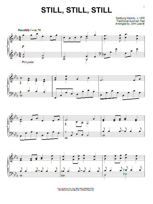 Download John Leavitt Still, Still, Still Sheet Music and learn how to play Piano PDF digital score in minutes