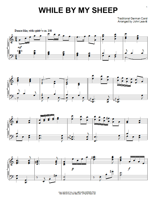 Download John Leavitt While By My Sheep Sheet Music and learn how to play Piano PDF digital score in minutes