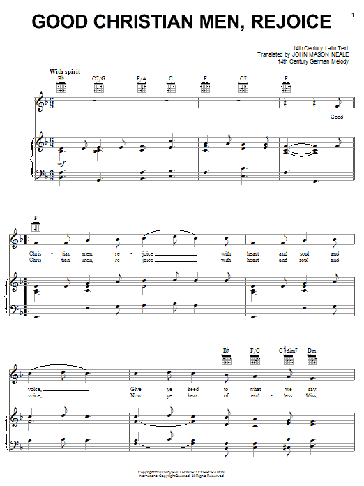 Download John M. Neale Good Christian Men, Rejoice Sheet Music and learn how to play Guitar Tab PDF digital score in minutes