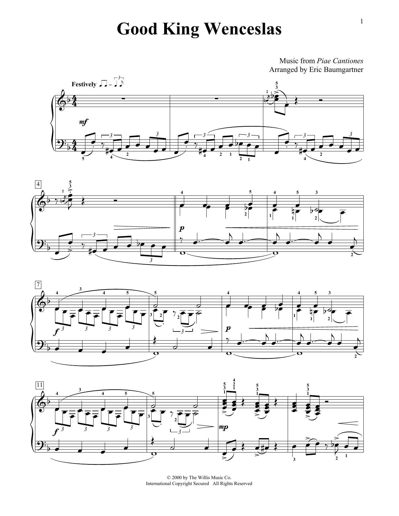Download Christmas Carol Good King Wenceslas Sheet Music and learn how to play Easy Piano PDF digital score in minutes