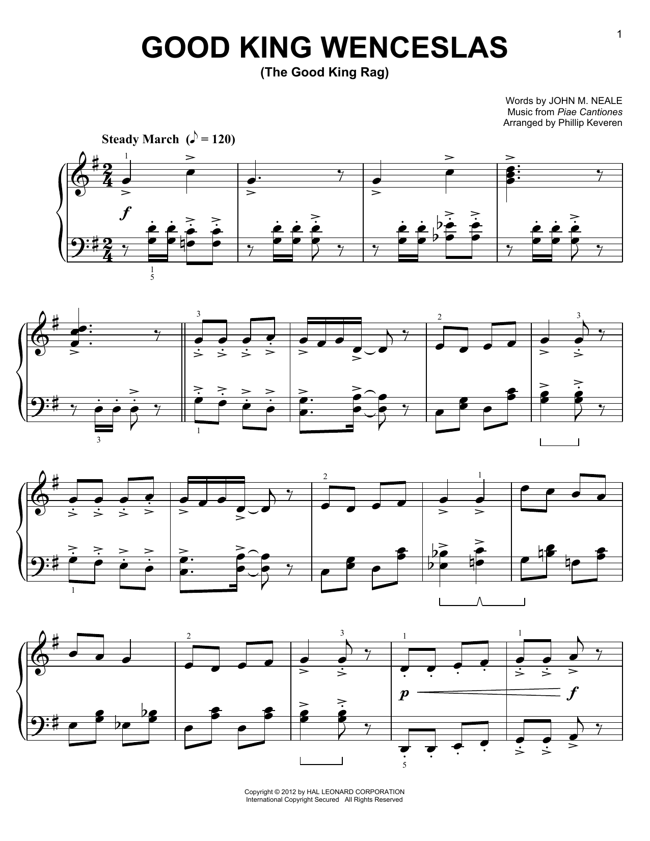 Download Phillip Keveren Good King Wenceslas Sheet Music and learn how to play Easy Piano PDF digital score in minutes