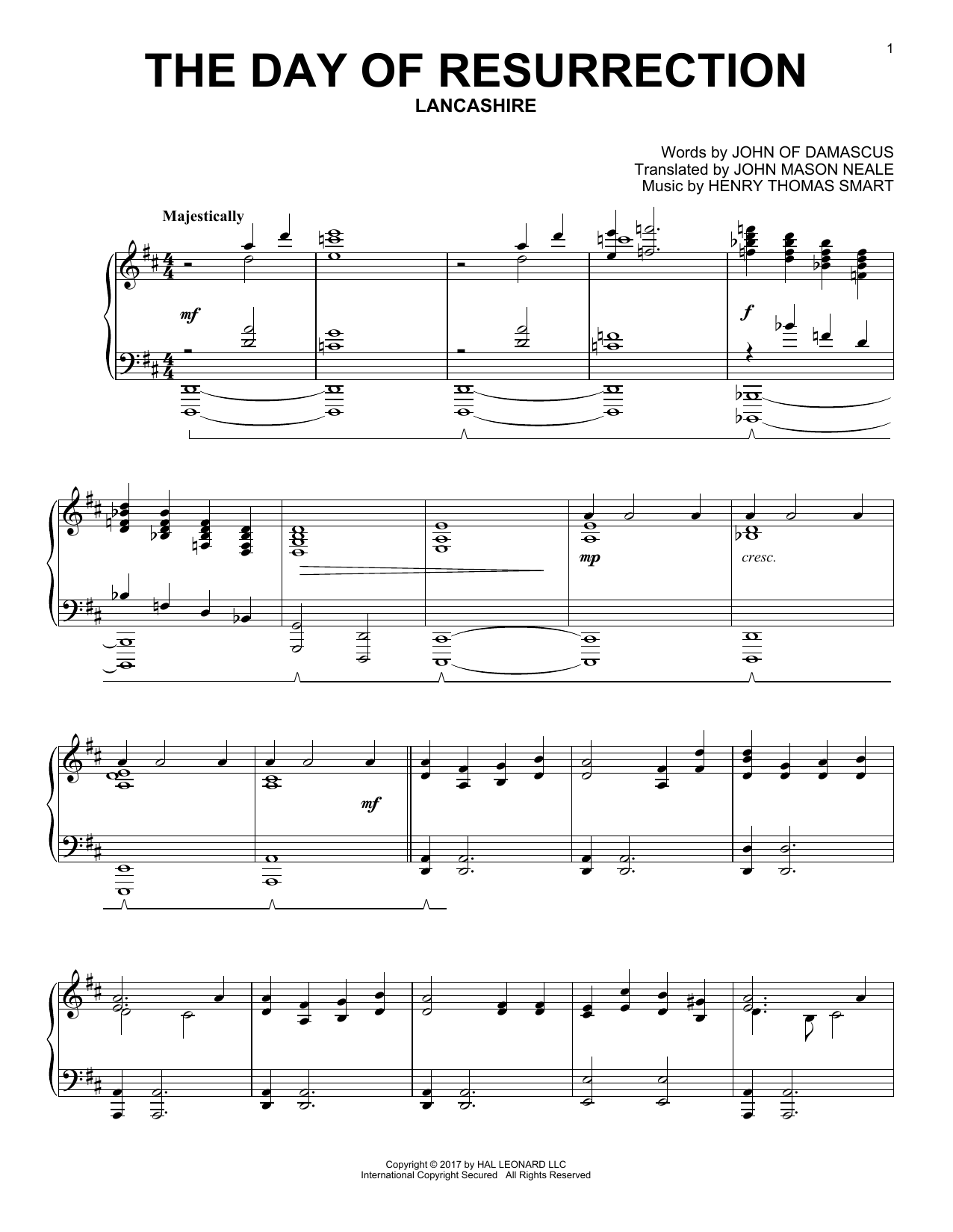 Download John Mason Neale The Day Of Resurrection Sheet Music and learn how to play Piano PDF digital score in minutes
