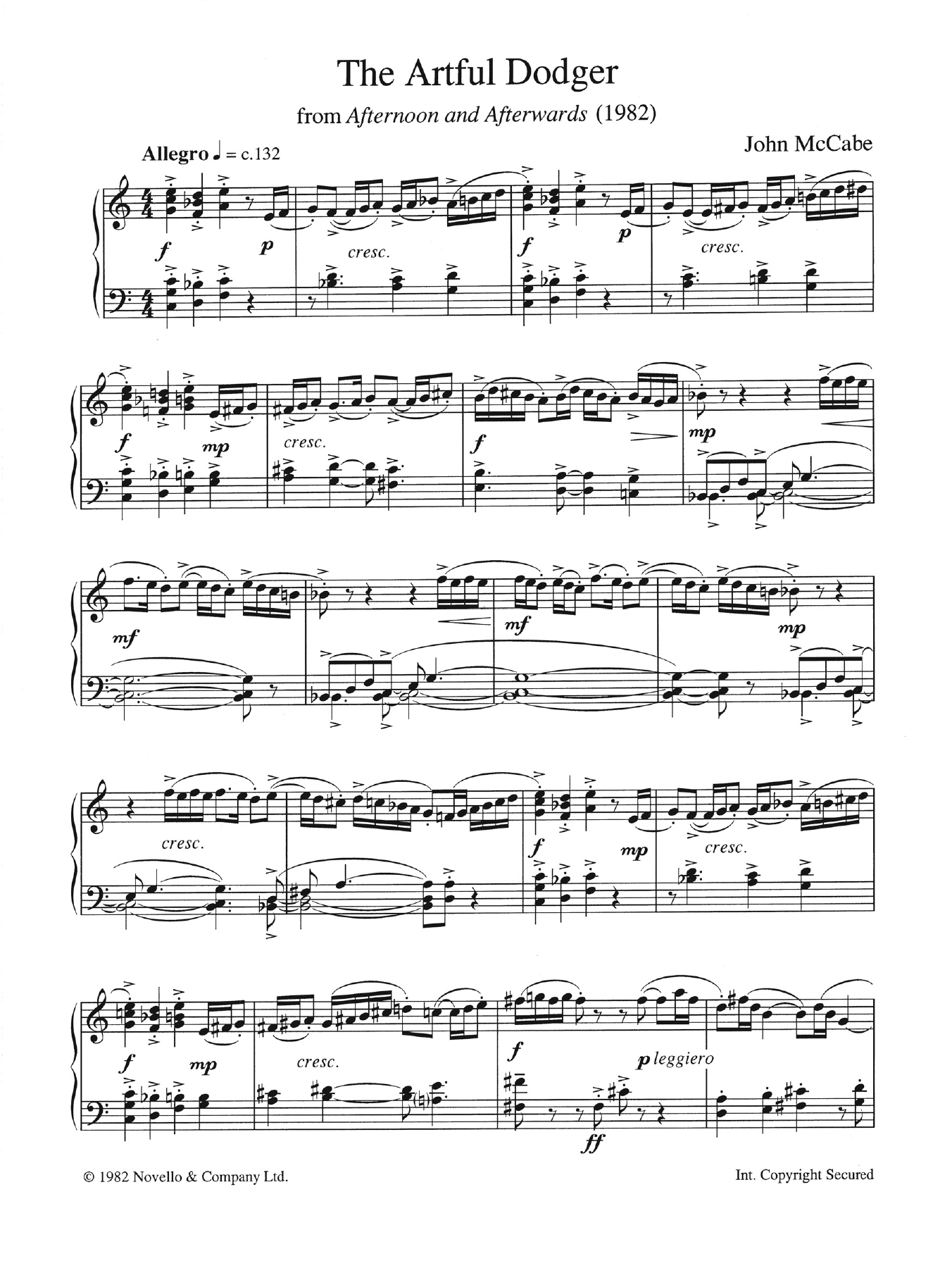 Download John McCabe The Artful Dodger Sheet Music and learn how to play Piano PDF digital score in minutes