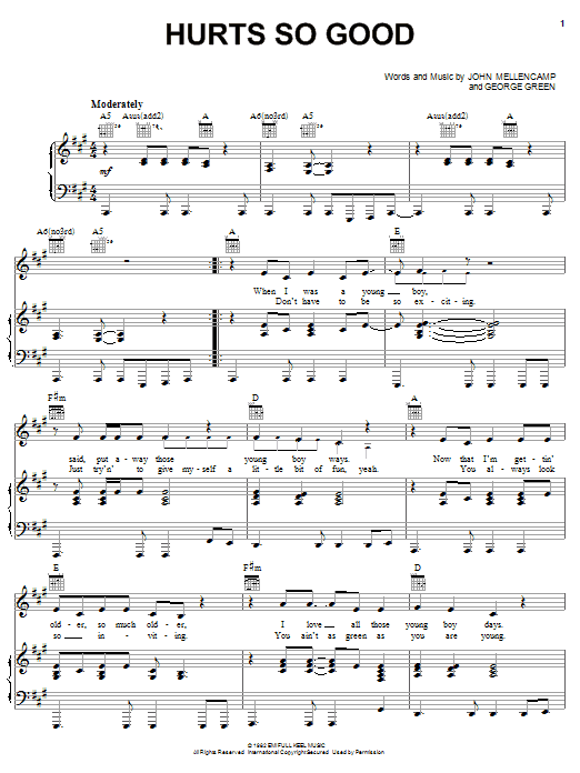 Download John Mellencamp Hurts So Good Sheet Music and learn how to play Drums Transcription PDF digital score in minutes