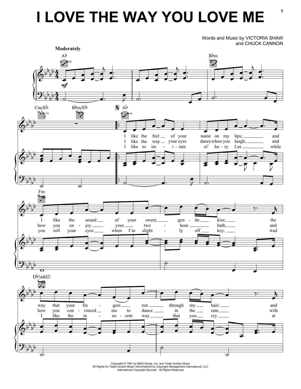 Download John Michael Montgomery I Love The Way You Love Me Sheet Music and learn how to play Piano, Vocal & Guitar (Right-Hand Melody) PDF digital score in minutes