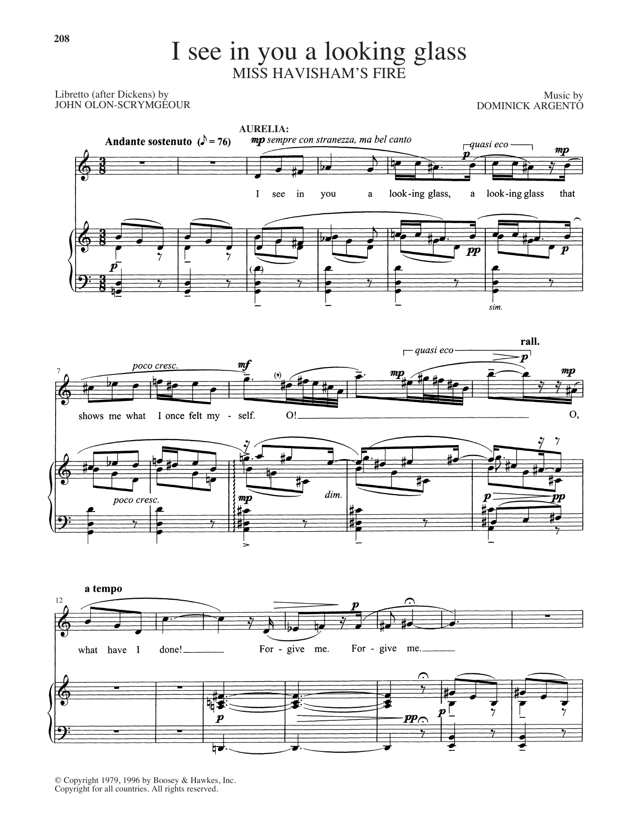 Download John Olon-Scrymgeour I See In You A Looking Glass Sheet Music and learn how to play Piano & Vocal PDF digital score in minutes