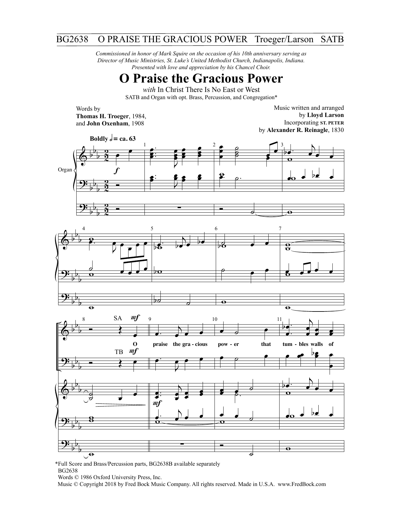 Download John Oxenham O Praise the Gracious Power Sheet Music and learn how to play SATB Choir PDF digital score in minutes