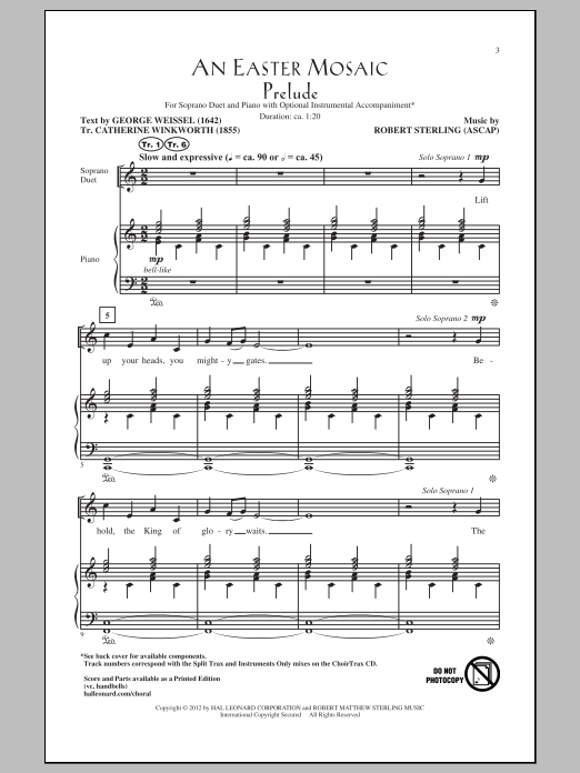 Download Robert Sterling An Easter Mosaic Sheet Music and learn how to play SATB PDF digital score in minutes