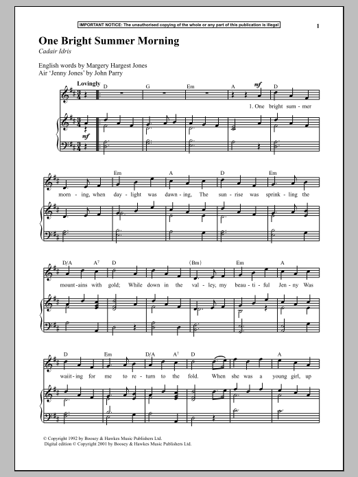 Download John Parry One Bright Summer Morning Sheet Music and learn how to play Piano PDF digital score in minutes