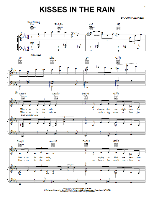 Download John Pizzarelli Kisses In The Rain Sheet Music and learn how to play Piano, Vocal & Guitar (Right-Hand Melody) PDF digital score in minutes
