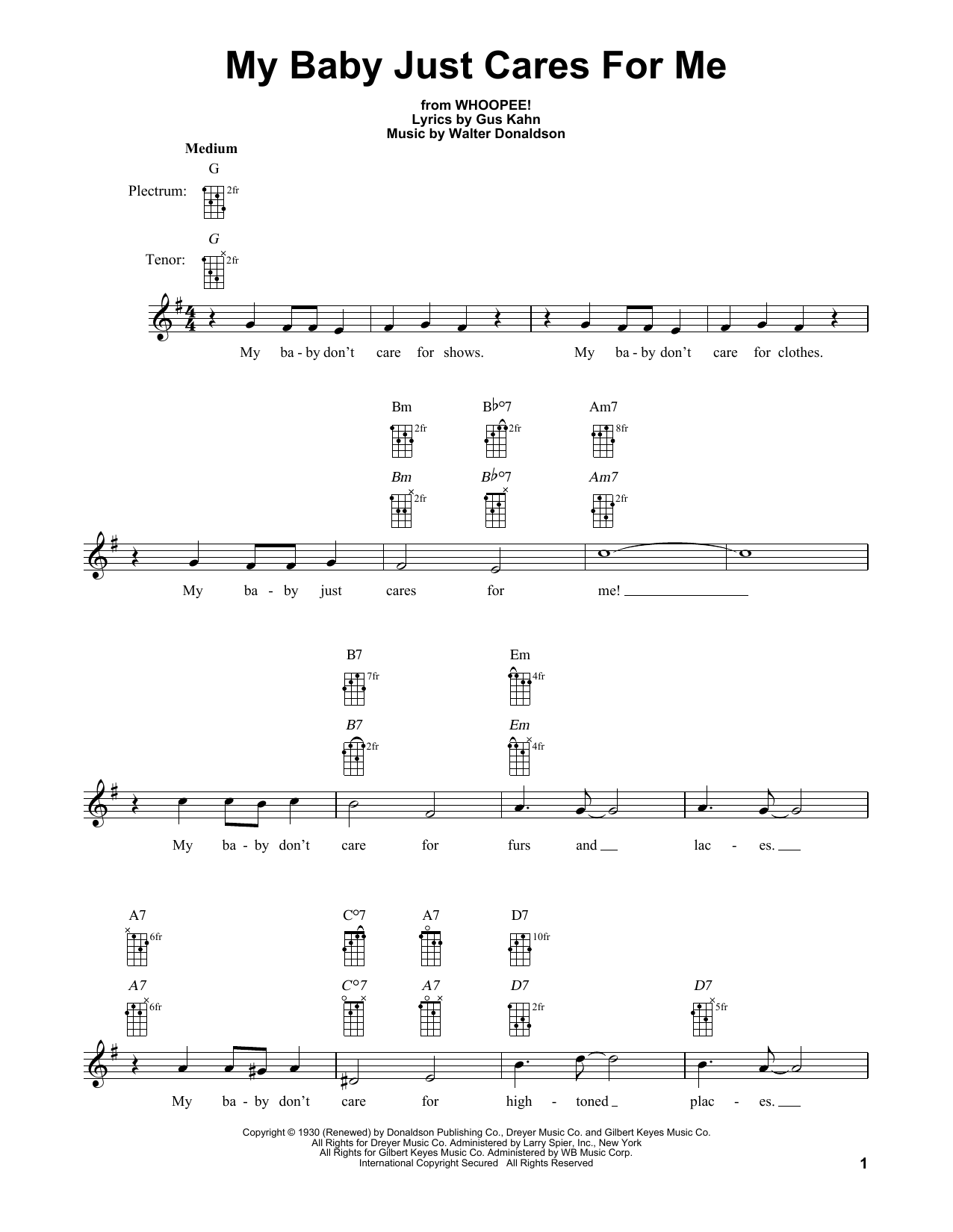 Download John Pizzarelli My Baby Just Cares For Me Sheet Music and learn how to play Banjo PDF digital score in minutes