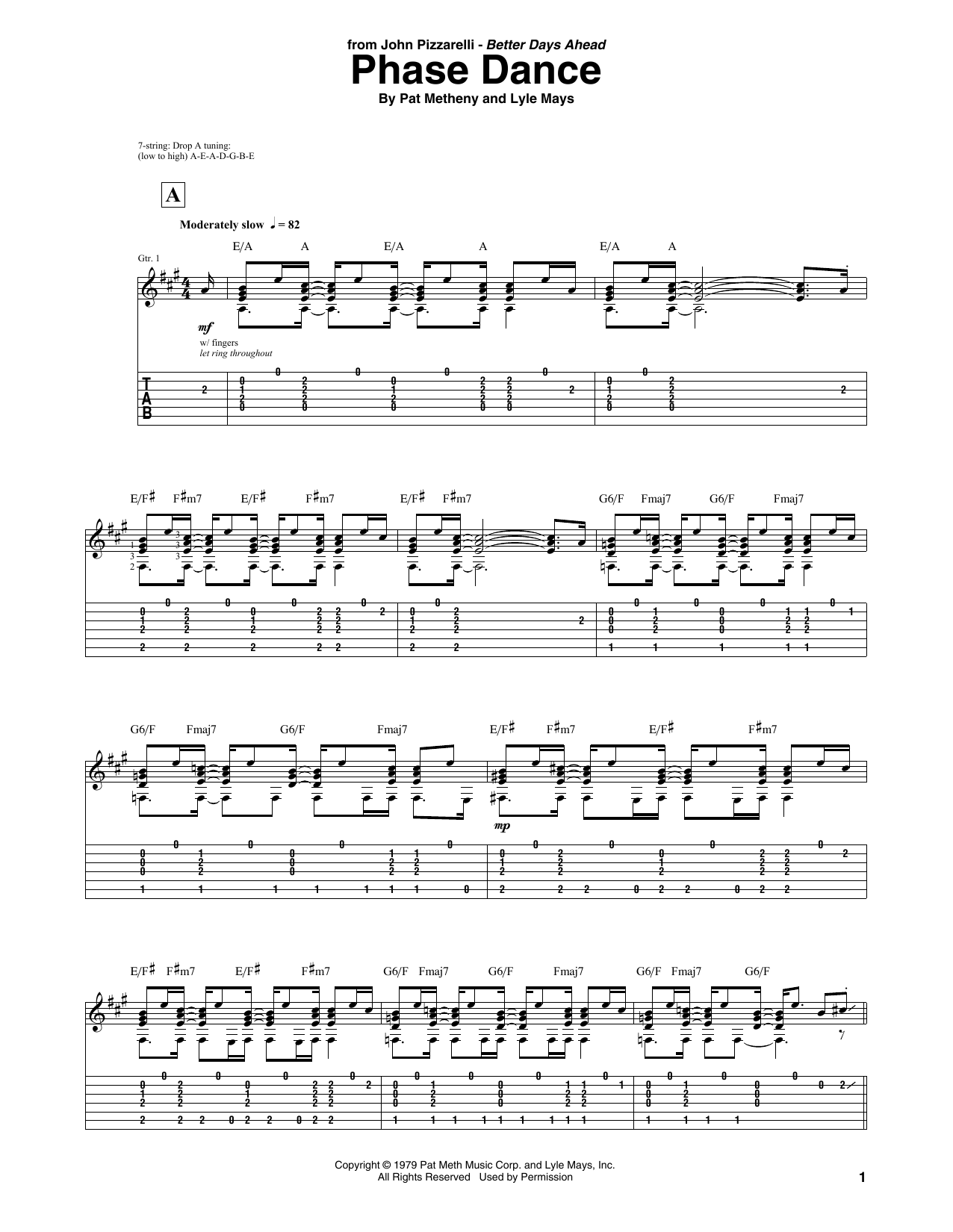 Download John Pizzarelli Phase Dance Sheet Music and learn how to play Guitar Tab PDF digital score in minutes