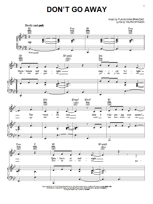 Download Jewell Don't Go Away Sheet Music and learn how to play Piano, Vocal & Guitar (Right-Hand Melody) PDF digital score in minutes