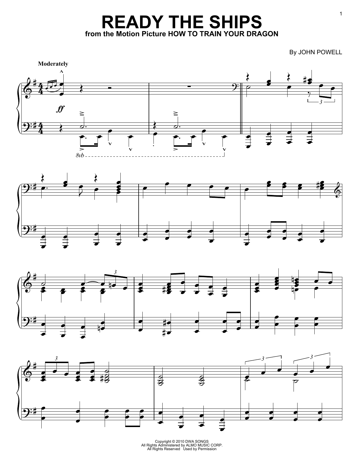 Download John Powell Ready The Ships Sheet Music and learn how to play Piano PDF digital score in minutes