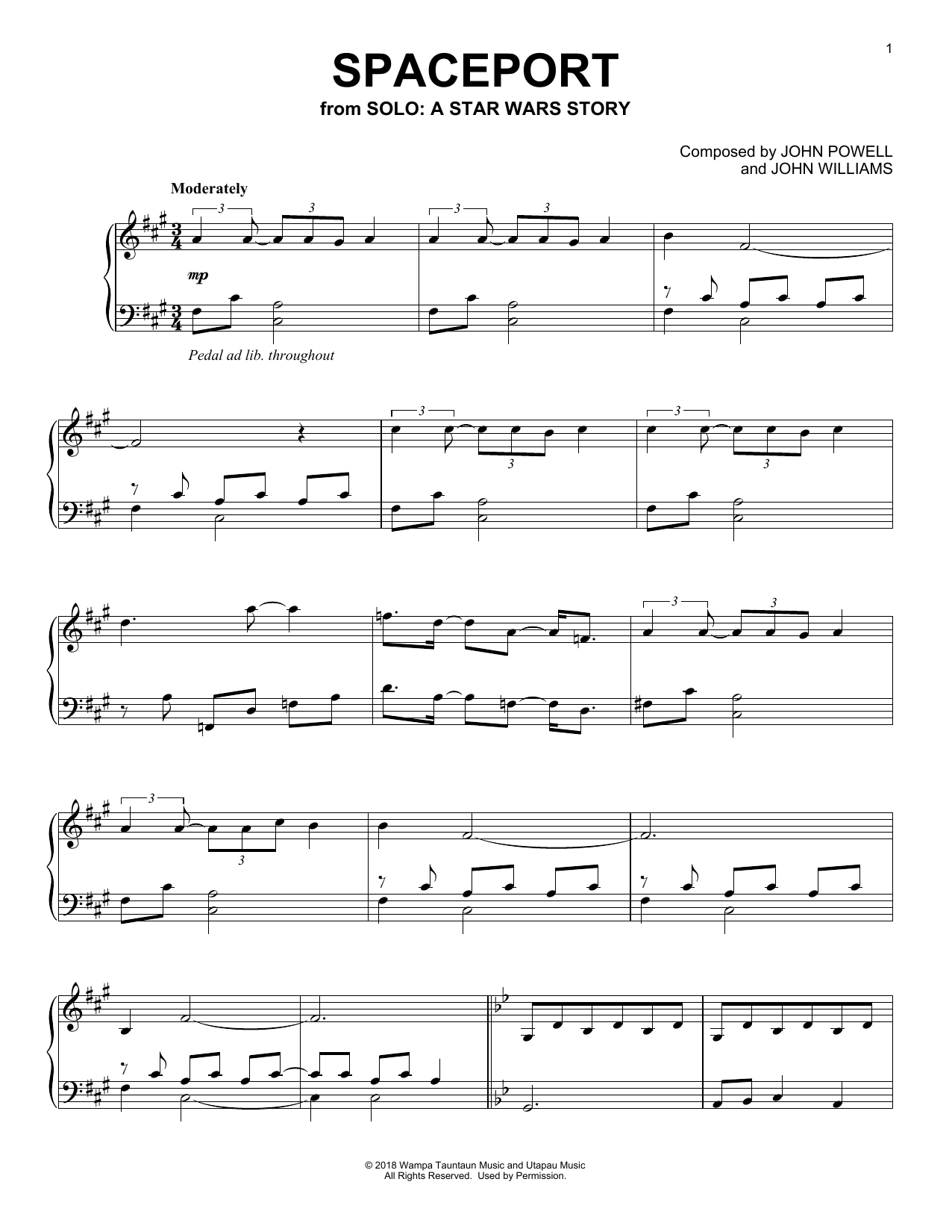 Download John Powell Spaceport Sheet Music and learn how to play Piano Solo PDF digital score in minutes