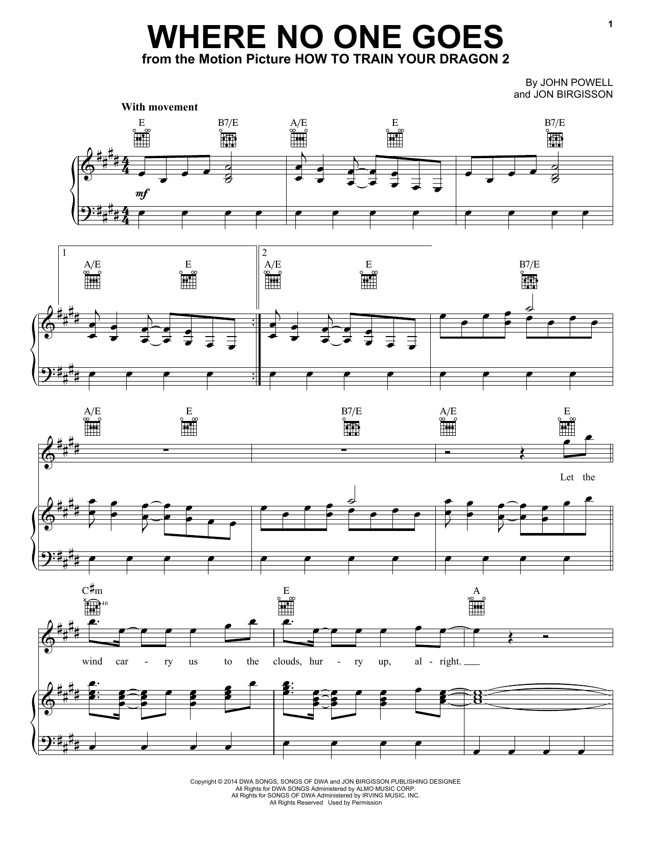 Download Jonsi Where No One Goes Sheet Music and learn how to play Piano, Vocal & Guitar (Right-Hand Melody) PDF digital score in minutes