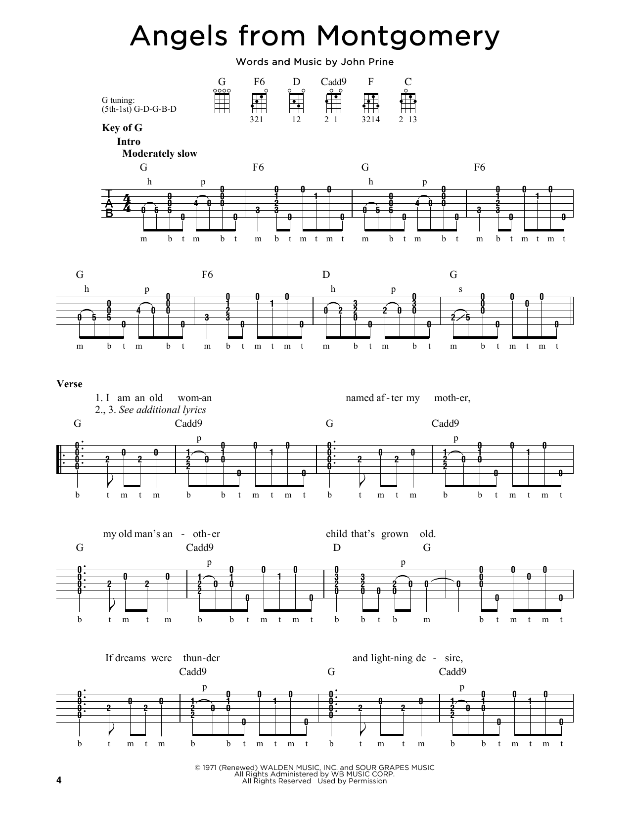 Download John Prine Angels From Montgomery Sheet Music and learn how to play Real Book – Melody, Lyrics & Chords PDF digital score in minutes