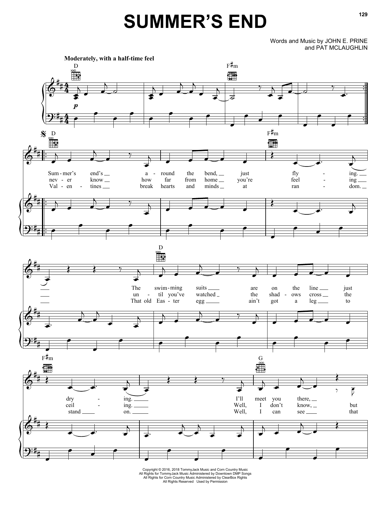 Download John Prine Summer's End Sheet Music and learn how to play Ukulele PDF digital score in minutes