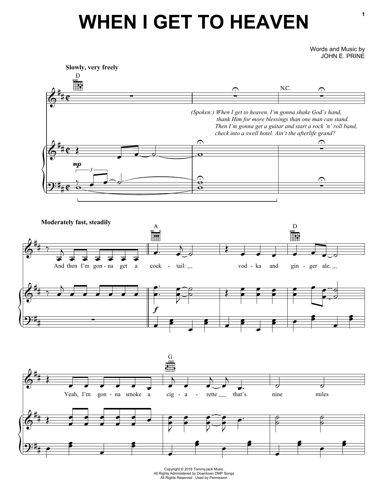 Download John Prine When I Get To Heaven Sheet Music and learn how to play Ukulele PDF digital score in minutes