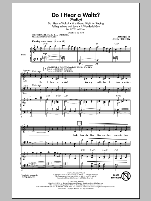 Download John Purifoy Do I Hear A Waltz? Sheet Music and learn how to play SATB PDF digital score in minutes