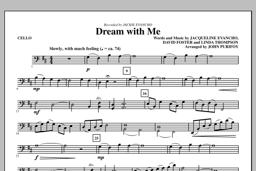 Download John Purifoy Dream With Me - Cello Sheet Music and learn how to play Choir Instrumental Pak PDF digital score in minutes
