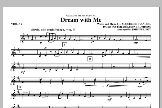 Download John Purifoy Dream With Me - Violin 2 Sheet Music and learn how to play Choir Instrumental Pak PDF digital score in minutes