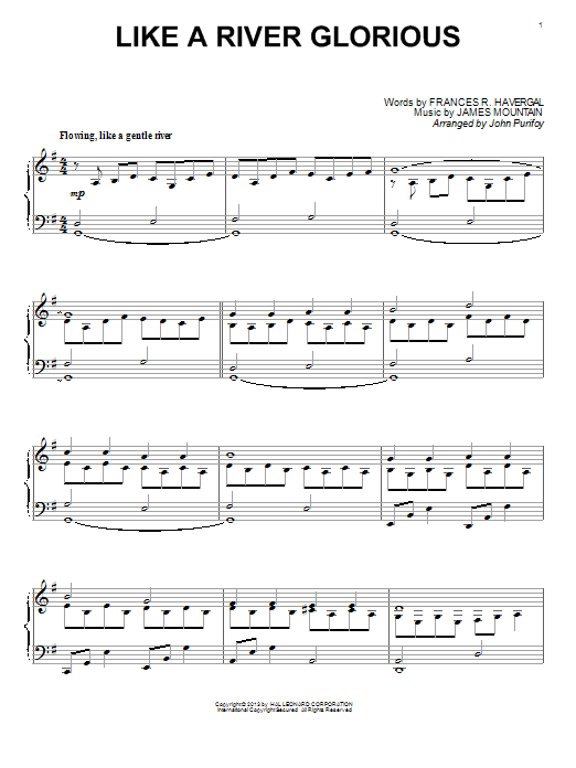 Download John Purifoy Like A River Glorious Sheet Music and learn how to play Piano PDF digital score in minutes