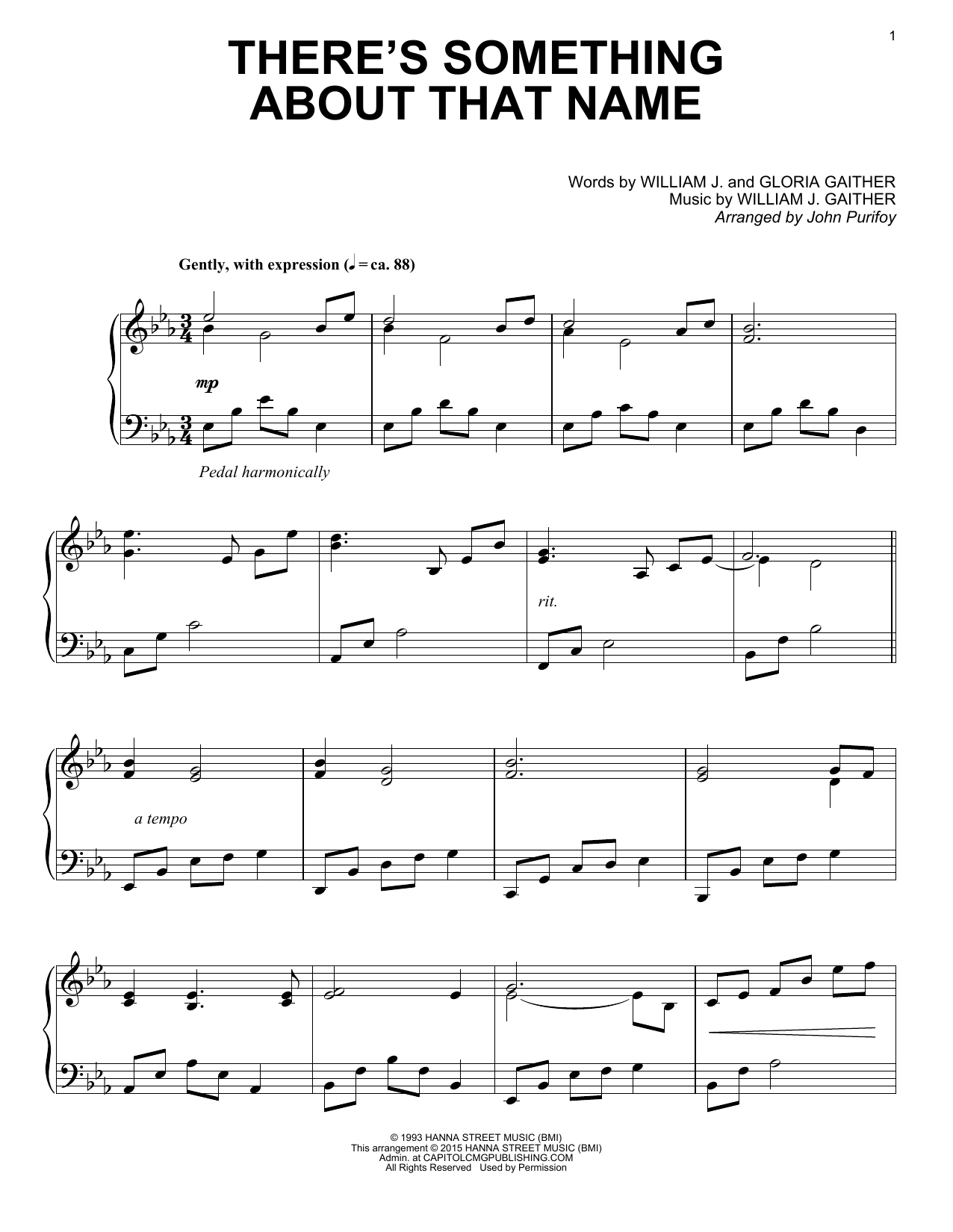 Download Gaither Vocal Band There's Something About That Name Sheet Music and learn how to play Piano PDF digital score in minutes