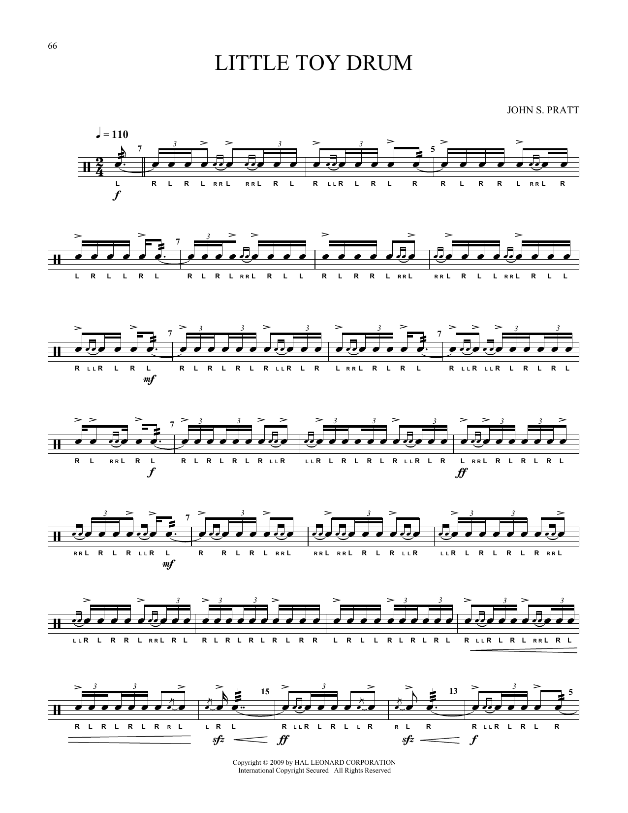 Download John S. Pratt Little Toy Drum Sheet Music and learn how to play Snare Drum Solo PDF digital score in minutes