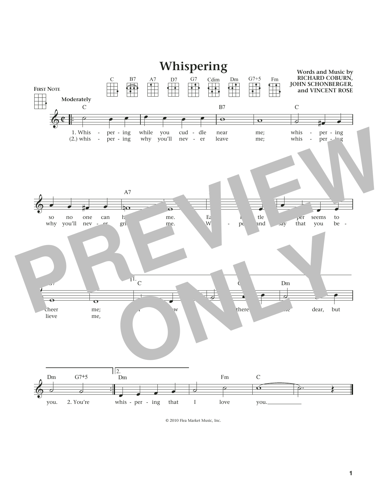 Download John Schonberger Whispering Sheet Music and learn how to play Ukulele PDF digital score in minutes