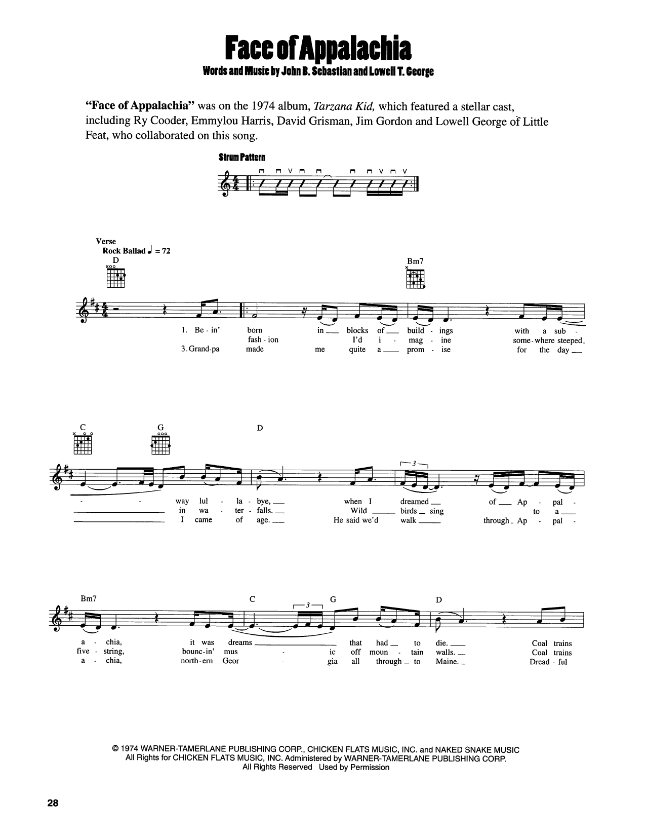 Download John Sebastian Face Of Appalachia Sheet Music and learn how to play Easy Guitar PDF digital score in minutes